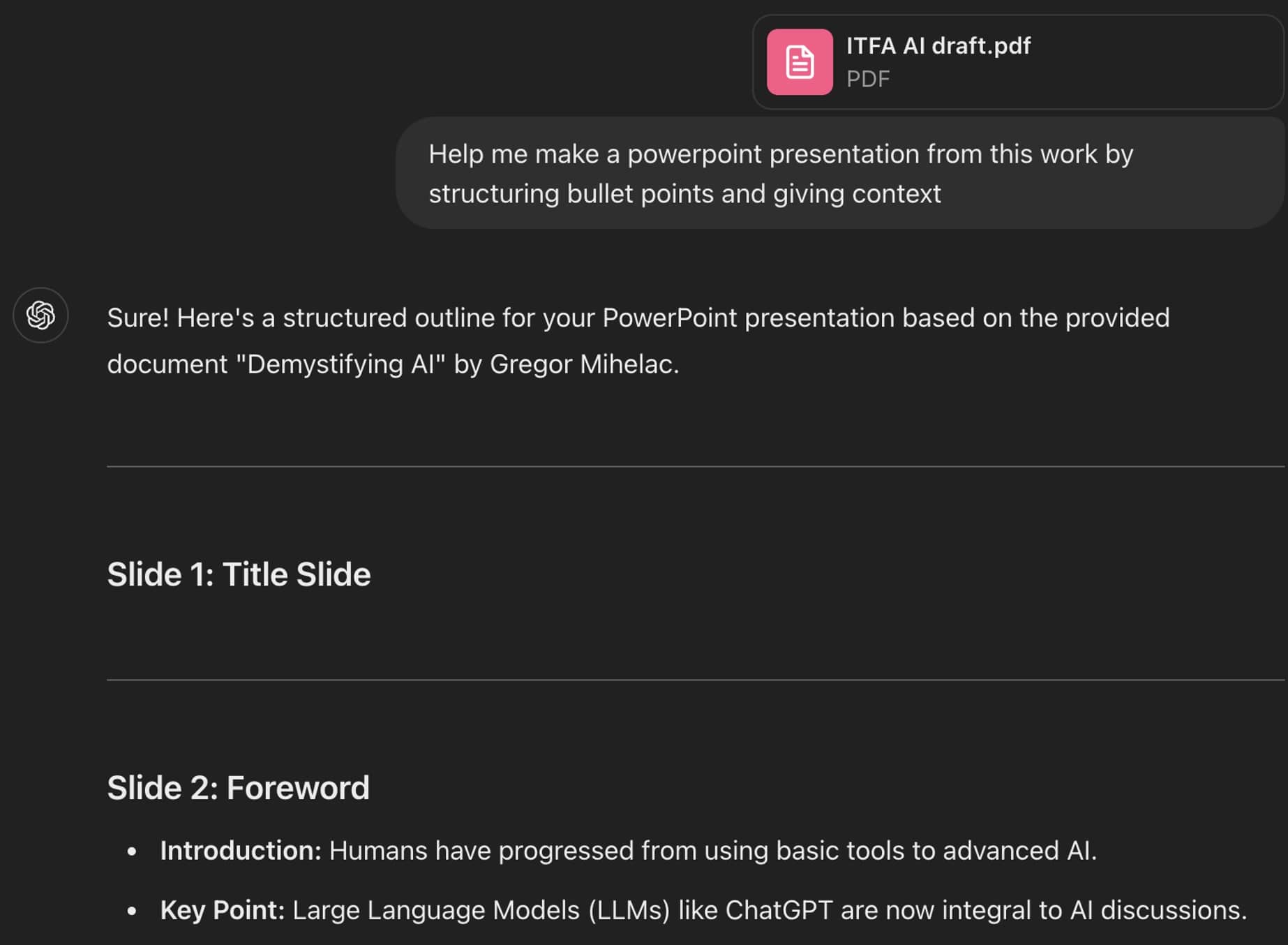 LLMs helping with slidedecks